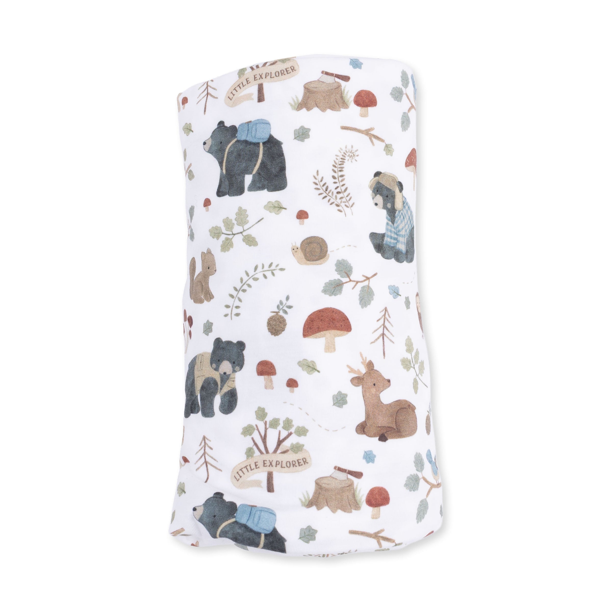 Southern Woodland Animals Green - Swaddle Blanket