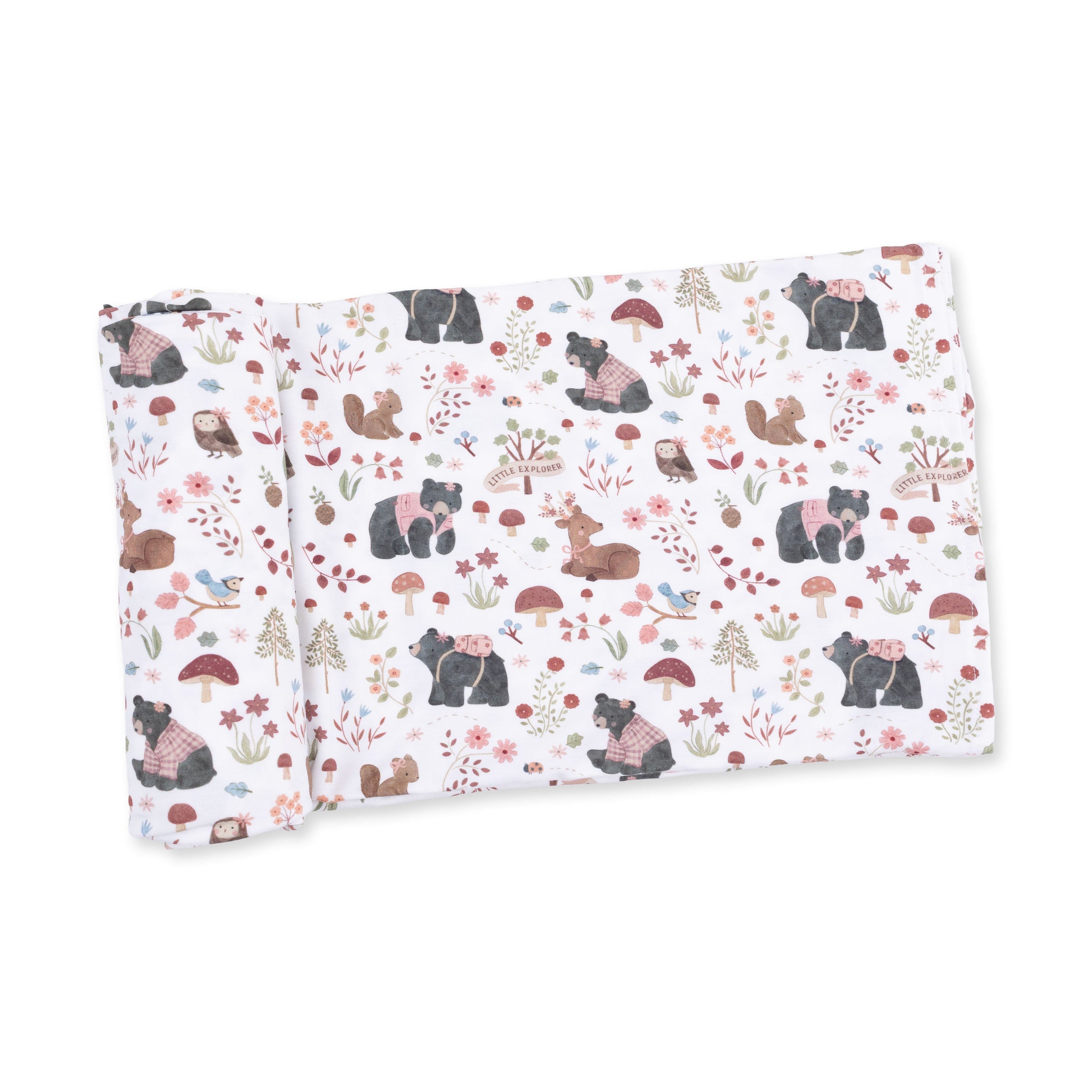 Southern Woodland Animals Pink - Swaddle Blanket