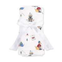 Winter Sports Dogs Green - Swaddle Blanket