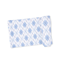 Blue Argyle - Swaddle Blanket