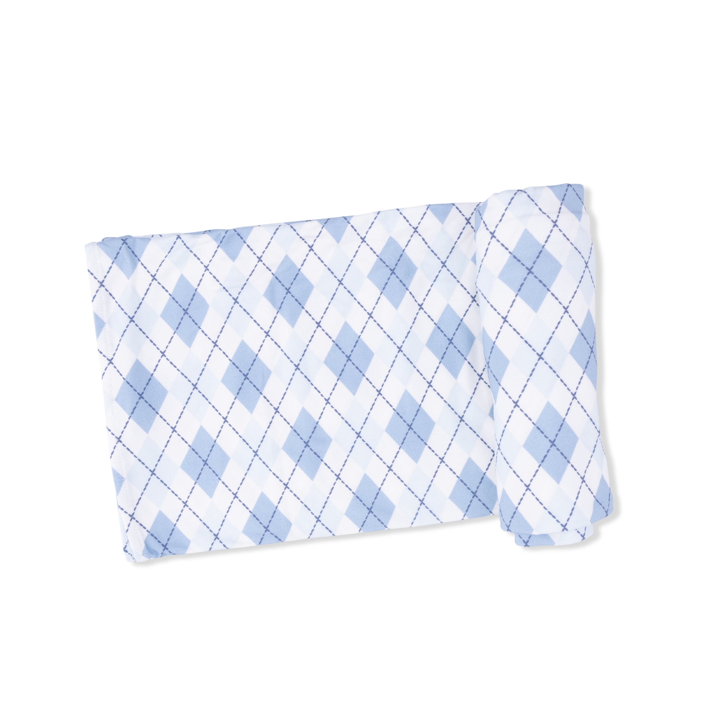 Blue Argyle - Swaddle Blanket