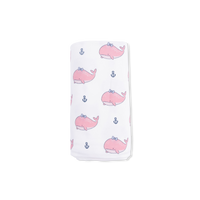 Bubbly Whale with Bow  Pink - Swaddle Blanket