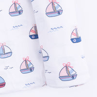 Bubbly Sailboats Pink - Swaddle Blanket