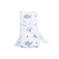 Bubbly Sailor Whales Blue - Swaddle Blanket