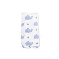 Bubbly Sailor Whales Blue - Swaddle Blanket
