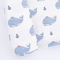 Bubbly Sailor Whales Blue - Swaddle Blanket