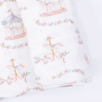 Carousel with Bows - Swaddle Blanket