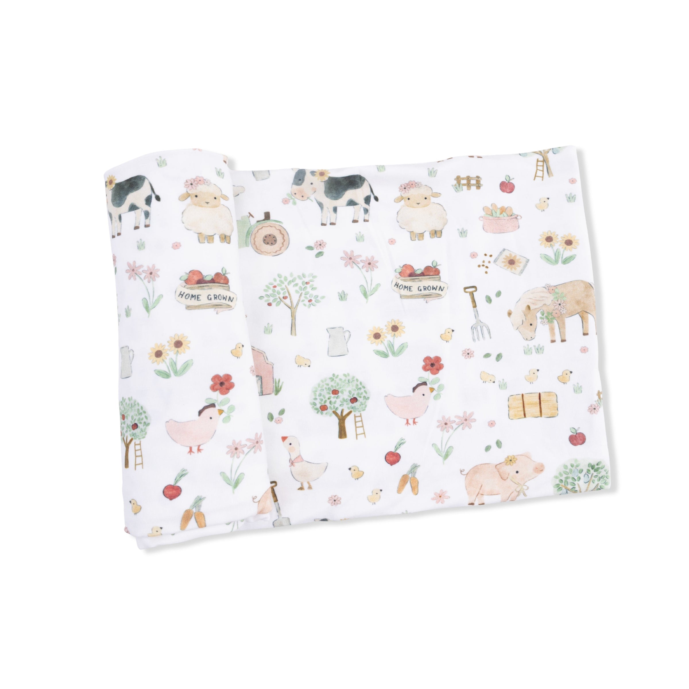 Cute Farm Animals Pink - Swaddle Blanket
