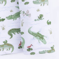 Crayon Alligators - Convertible Romper & Swaddle Blanket Set