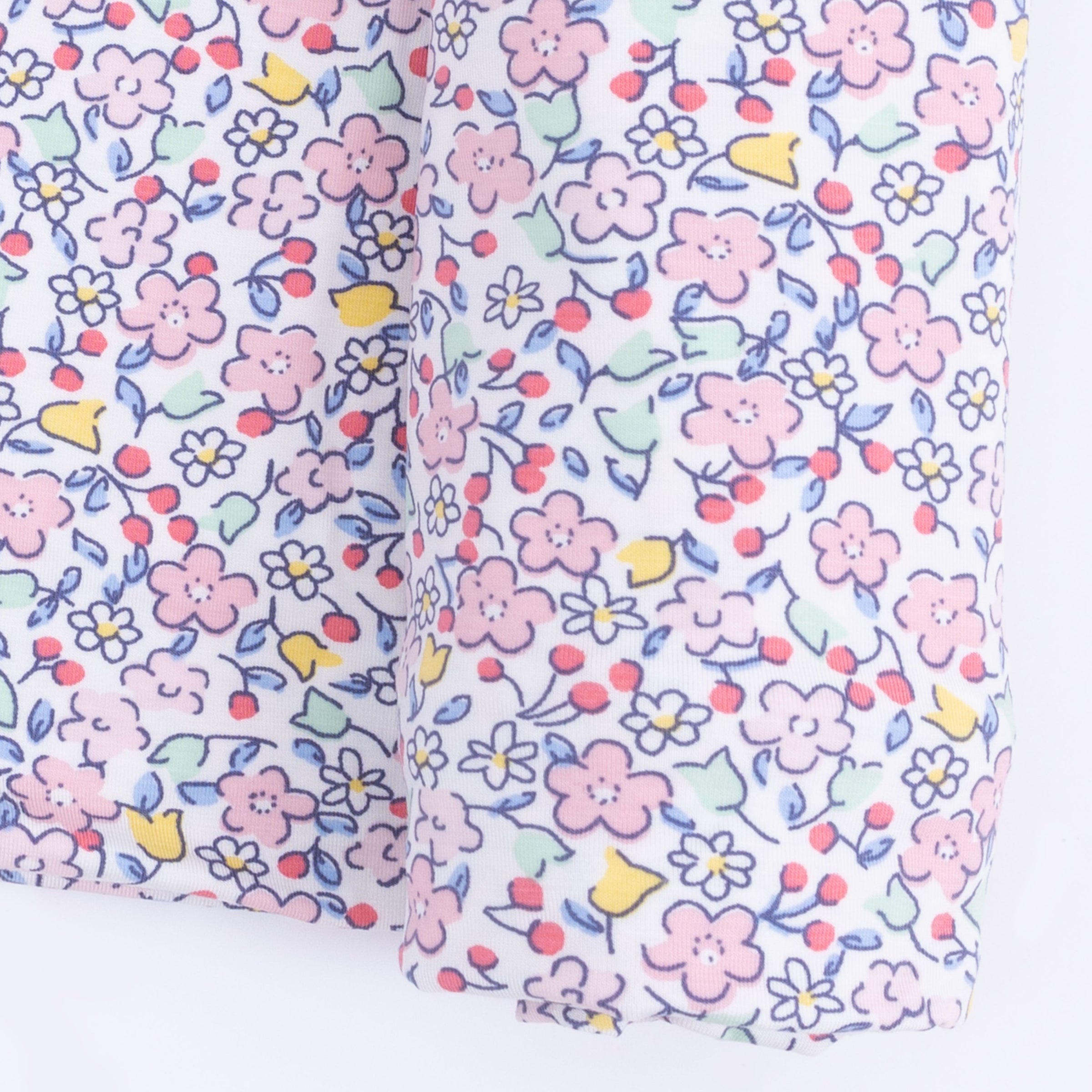 Elizabeth's Garden - 2 Way Ruffle Back Zipper Footie & Swaddle Blanket Set