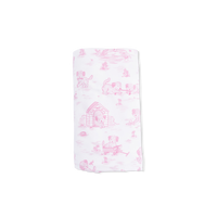 Puppy Toile Pink - Swaddle Blanket