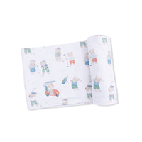 Golfing Teddy Bears - Swaddle Blanket