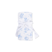 Puppy Toile Blue - Swaddle Blanket