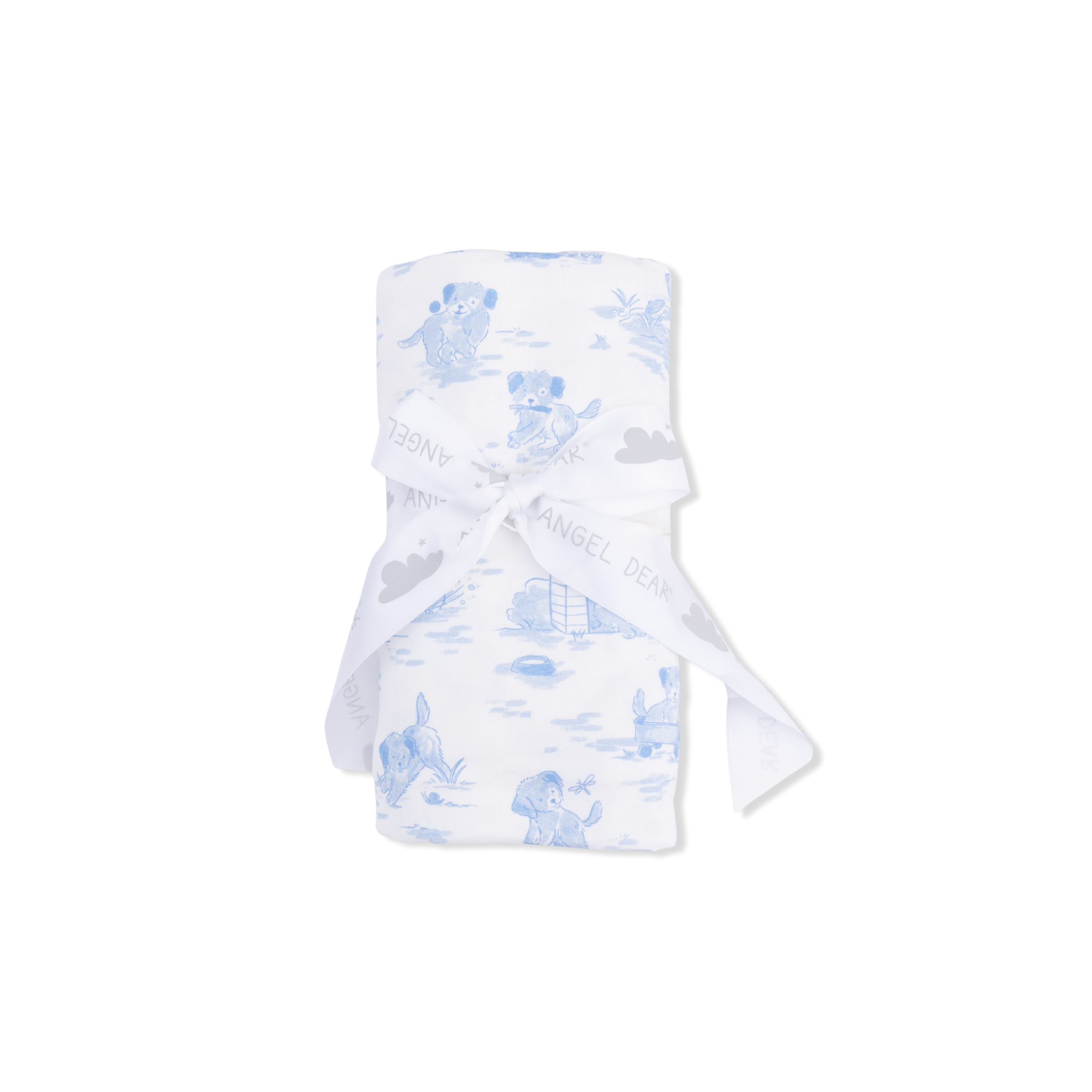 Puppy Toile Blue - Swaddle Blanket