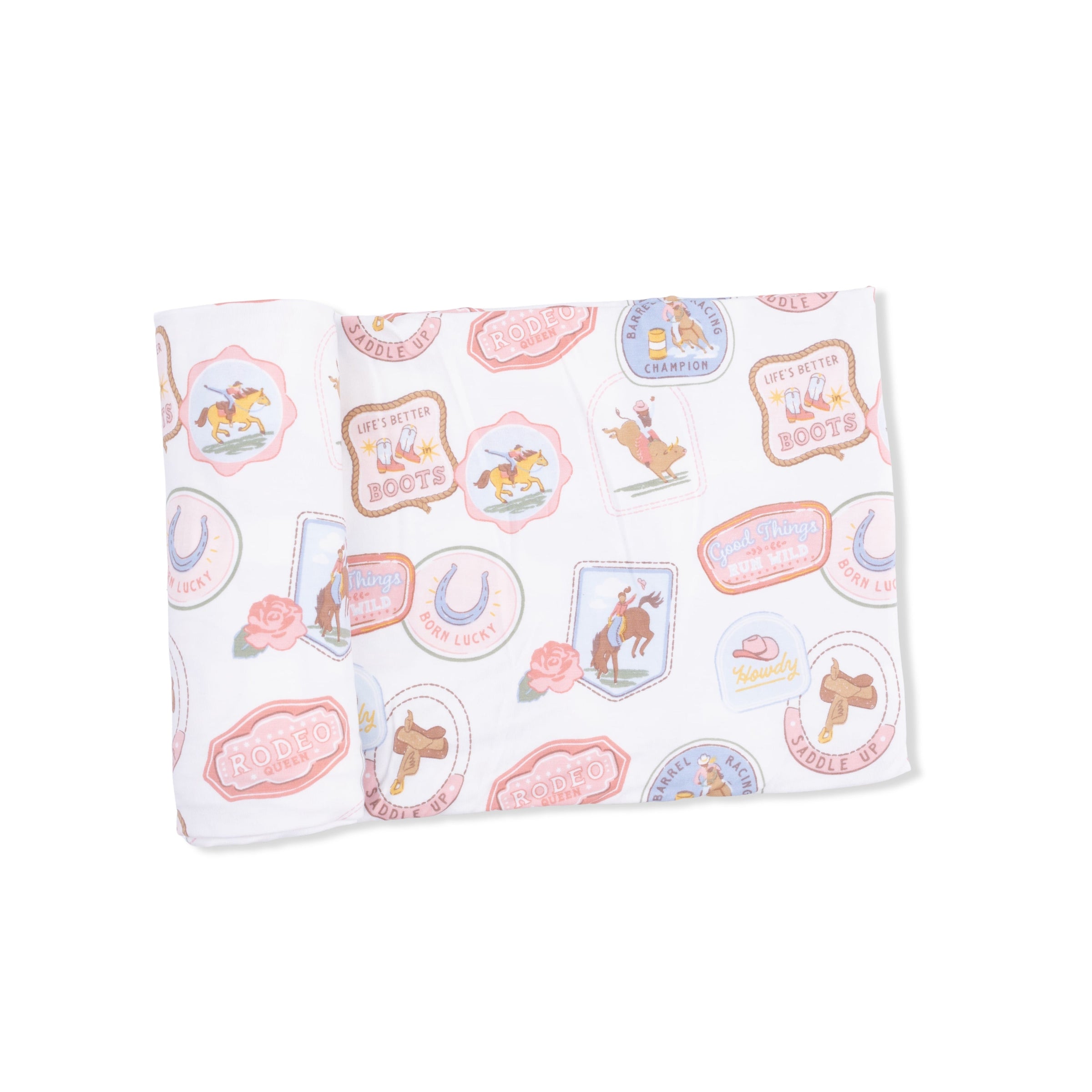 Rodeo Patches Pink - Swaddle Blanket