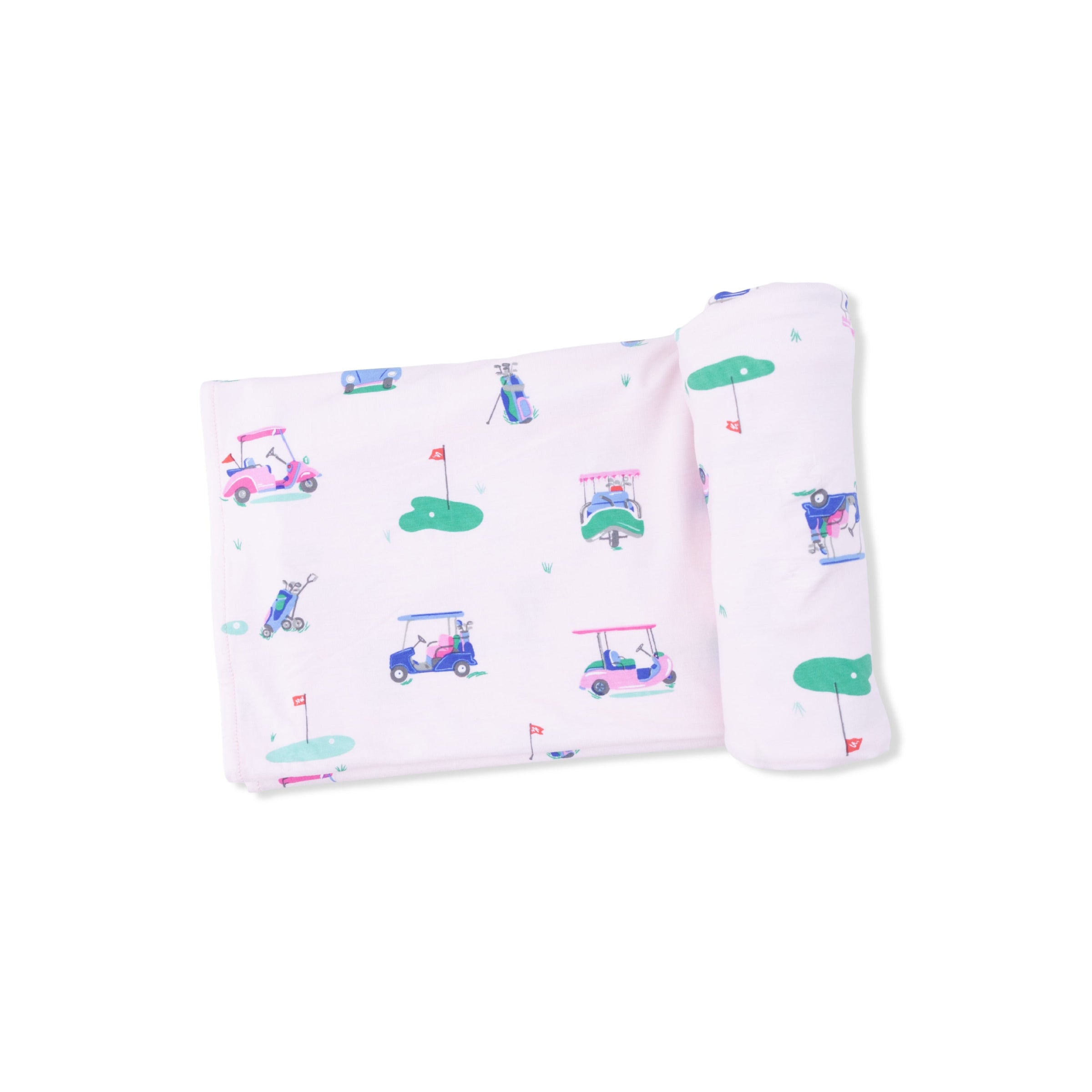 Vintage Golf Carts Pink - Swaddle Blanket