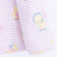 Vintage Spring Ducklings Pink - Swaddle Blanket