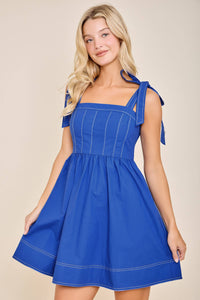 Amanda Tie Strap Babydoll Dress – Spring to Game Day Poplin Charm