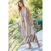 Lonnie-Stripe Tassel Tie Maxi Dress