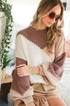 Pull col rond épaules tombantes VT81017 : S / Moka/Taupe