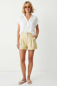Half Placket Short Sleeve Blouse