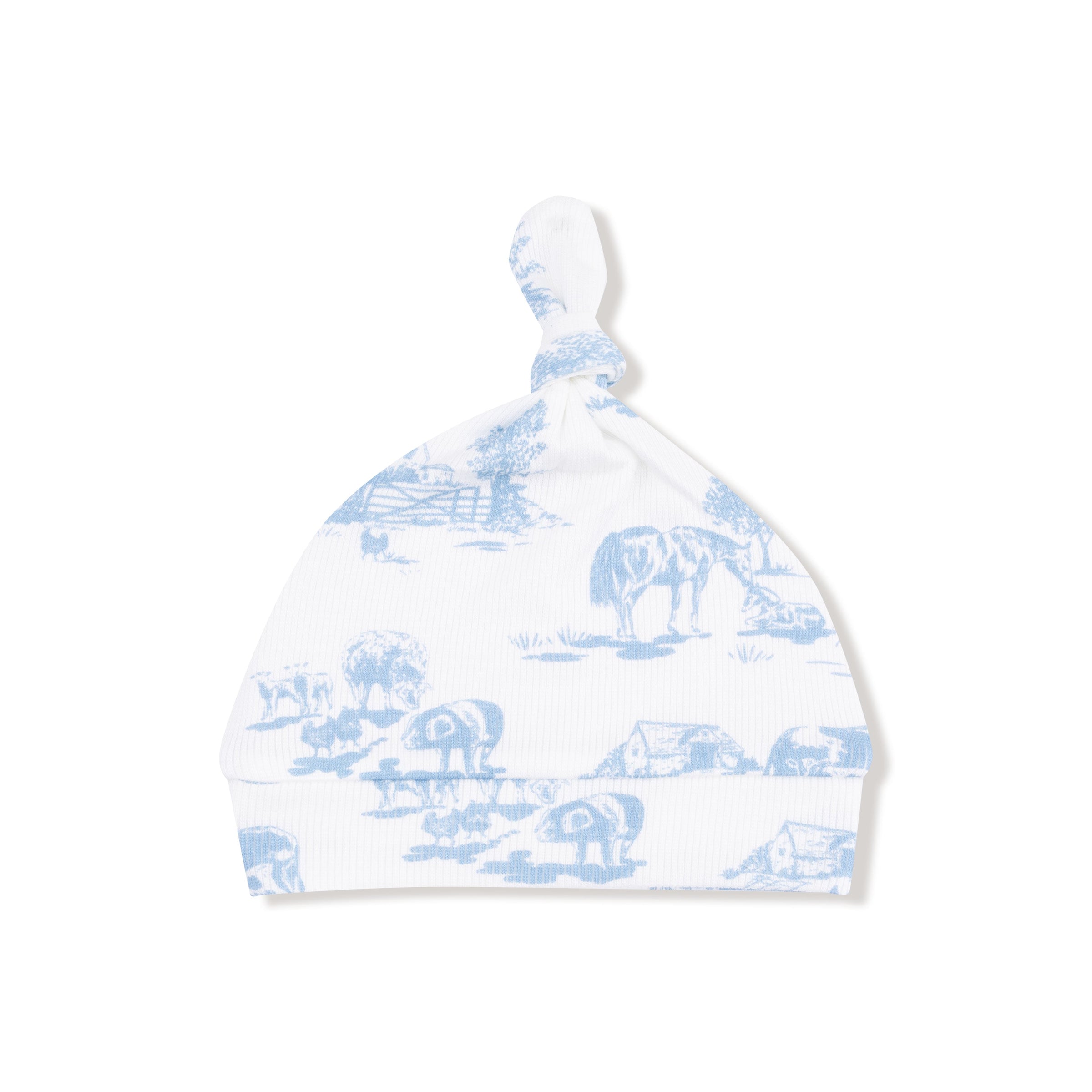 Farm Toile - Blue - Knotted Hat
