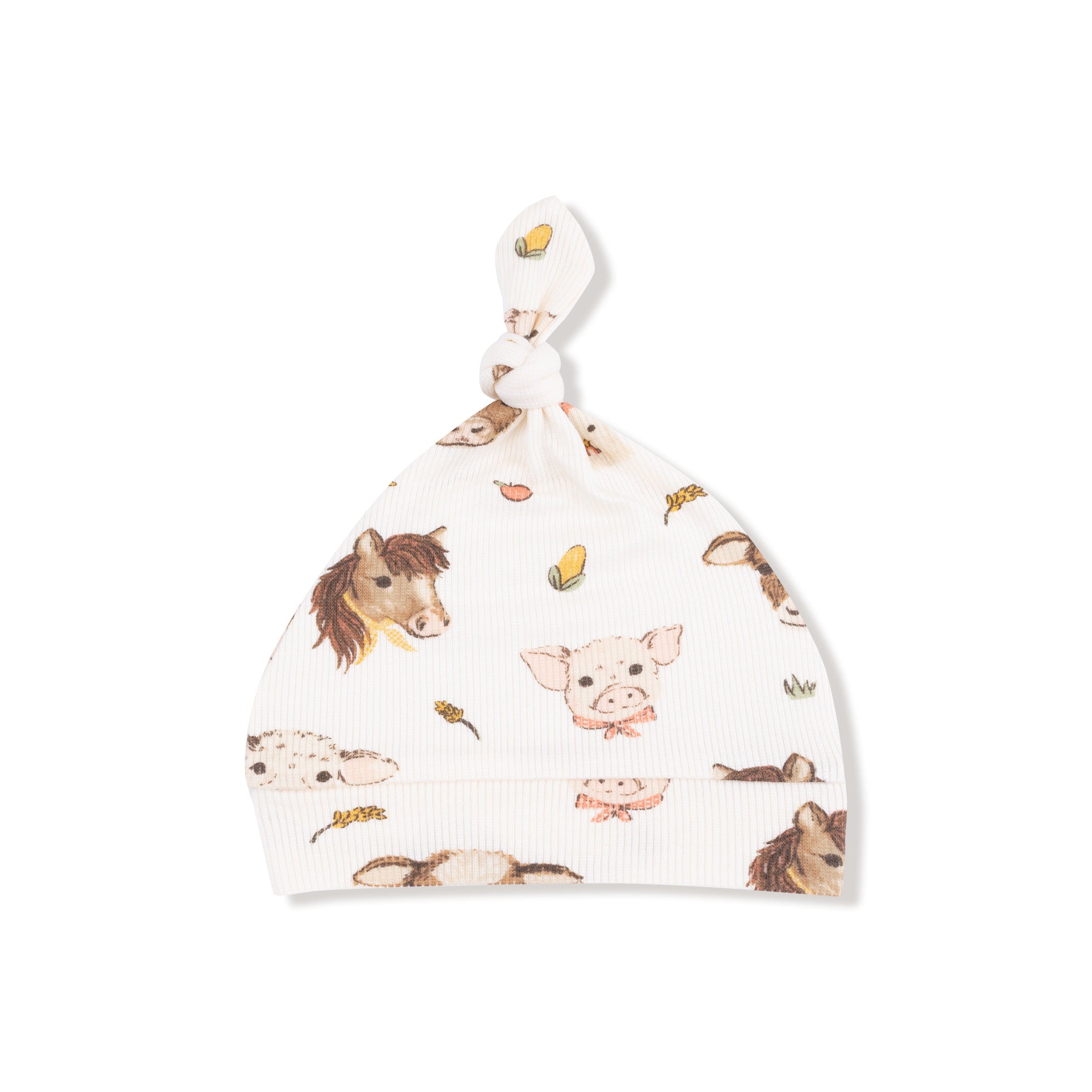 Vintage Baby Farm Animals - Knotted Hat