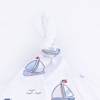 Bubbly Sailboats Blue - Knotted Hat
