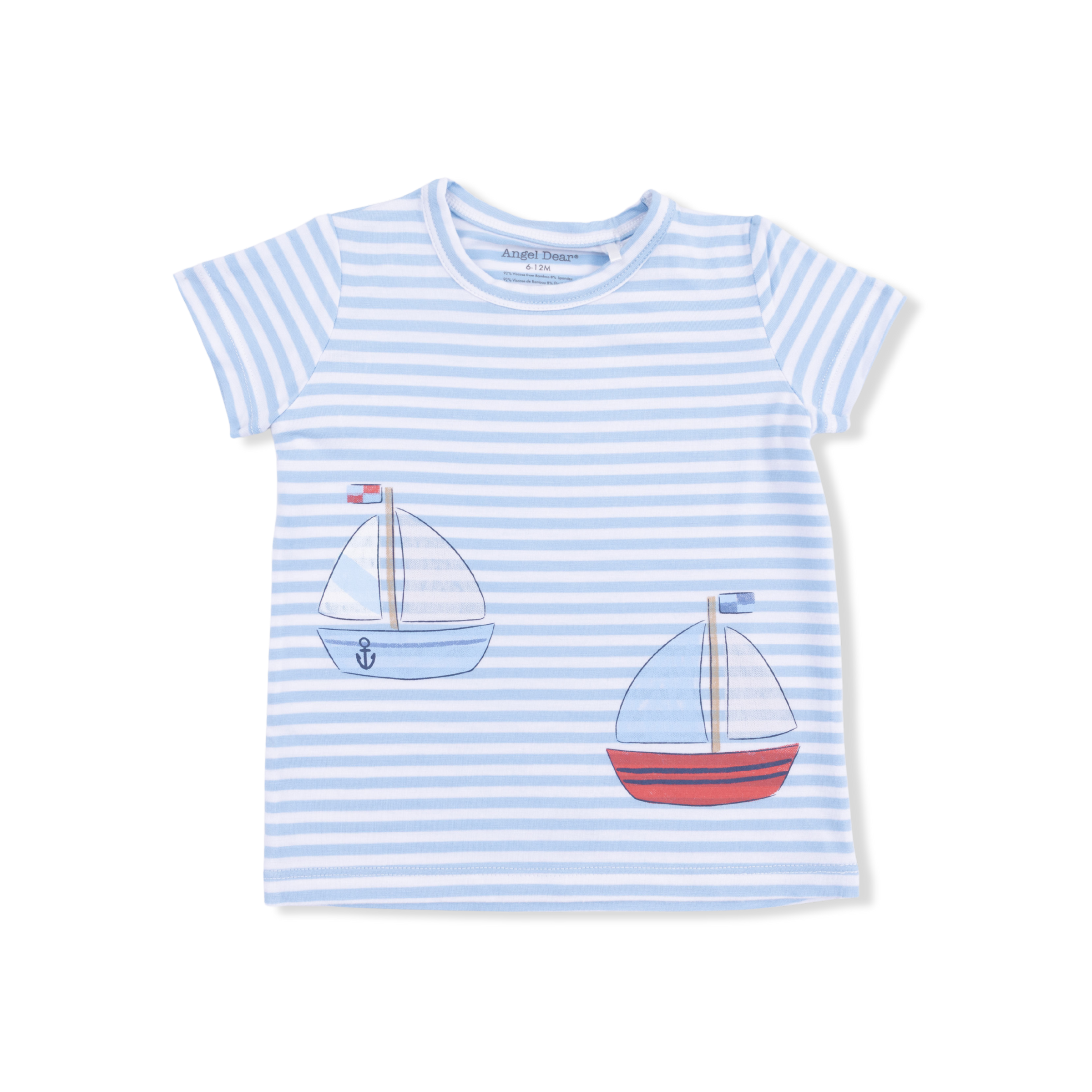Bubbly Sailboat Stripe - Crew Neck Tee with Cargo Short