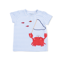 Sailor Sea Creatures Appliques - Crew Neck Tee with Cargo Short