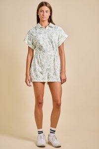 Gabbie - Floral Button-Up Romper – Summer Romper