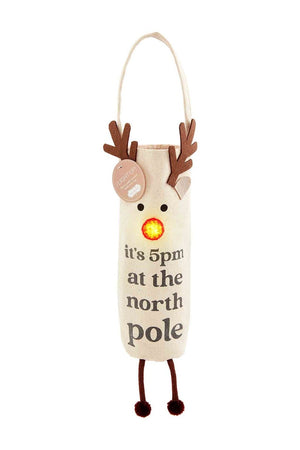 Reindeer Light-Up Christmas Wine Bag