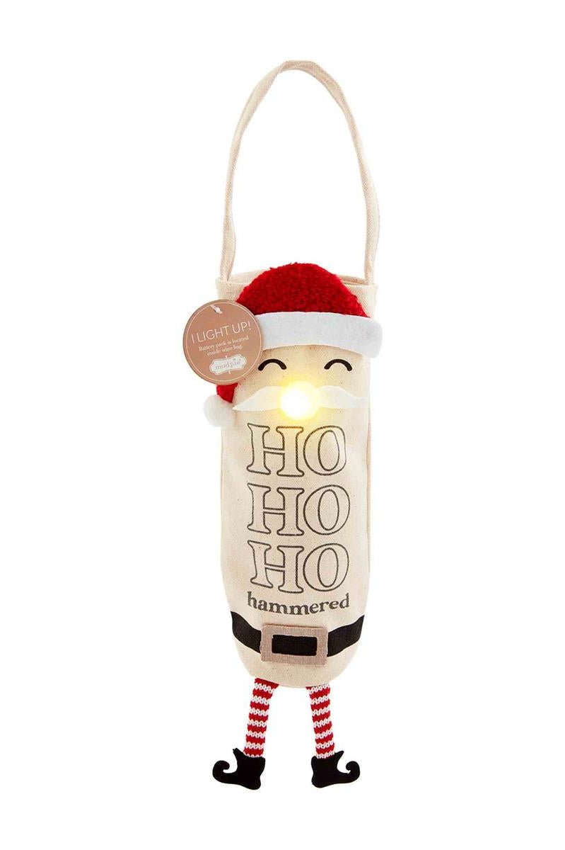 Santa Light-Up Christmas Wine Bag