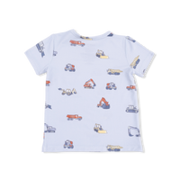 Construction Vehicles - Crew Neck Tee with Casual Short