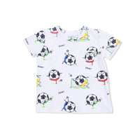 Soccer Balls Playing Soccer  Blue - Crew Neck Tee with Cargo Short