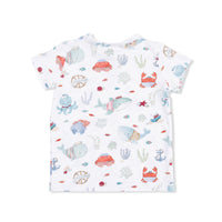 Sailor Sea Creatures - Crew Neck Tee with Casual Short