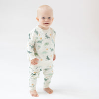 Soft Dinos - Green - Raglan Sweatshirt + Jogger Set