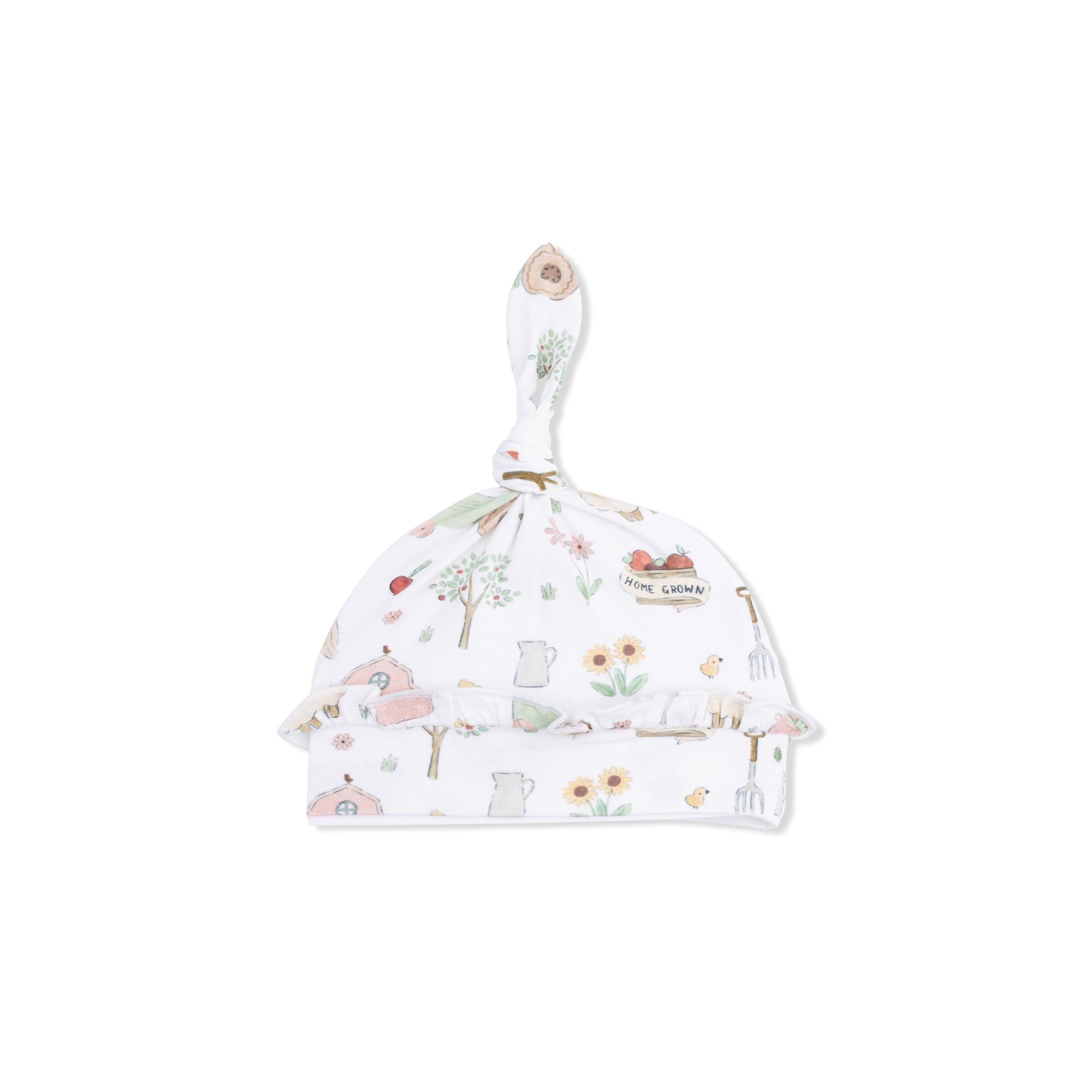 Cute Farm Animals Pink - Ruffle Knotted Hat