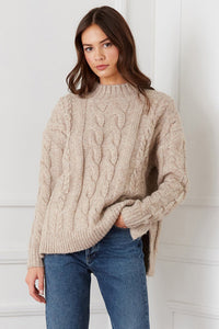 Turtleneck Cable Sweater