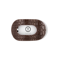 Brown Crocodile | Medium | Flat Round Hair Clip