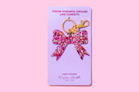 Pink Confetti Bow Keychain