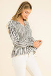 Smocked Zebra Print Top