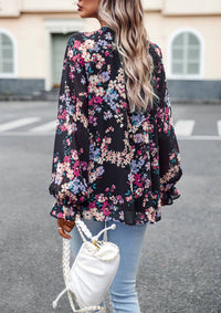 Floral Button Down Long Sleeve Blouse