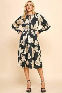 Annalyn - Floral Print Midi Dress