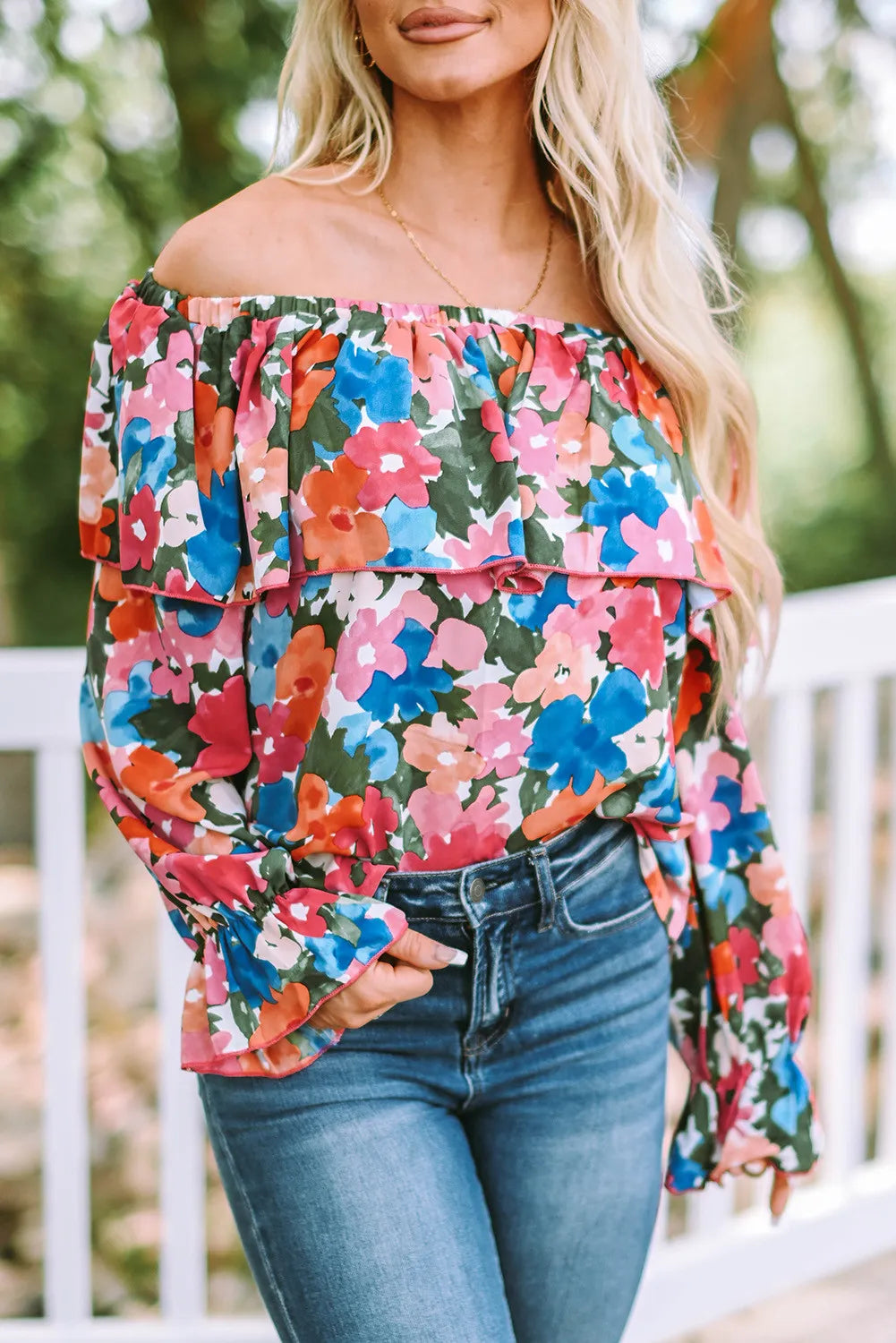 Jasmine - Floral Off Shoulder Blouse