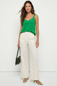 Lisa Classic V-neck Tank Top With Strap Accent