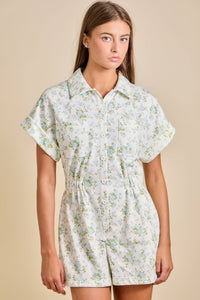 Gabbie - Floral Button-Up Romper – Summer Romper