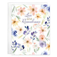 Sympathy Greeting Card - Soft Thoughtful Flowers