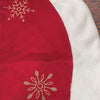 48" Red Snowflake Embroidered Tree Skirt With Faux Fur Trim