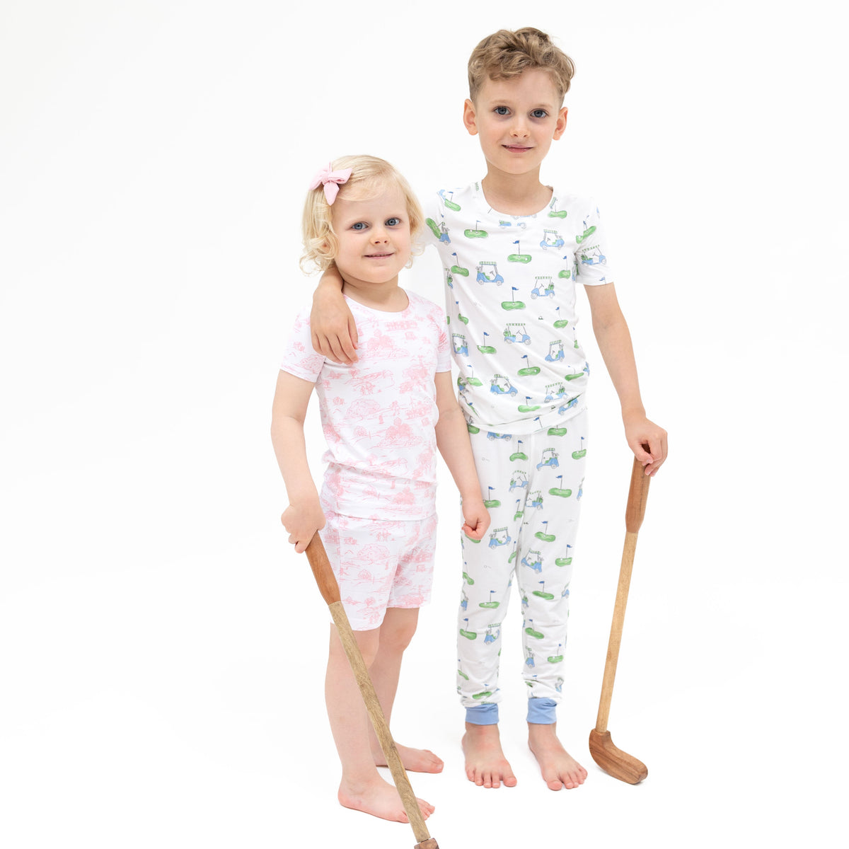 Golf Carts Blue - Short Sleeve Loungewear Set